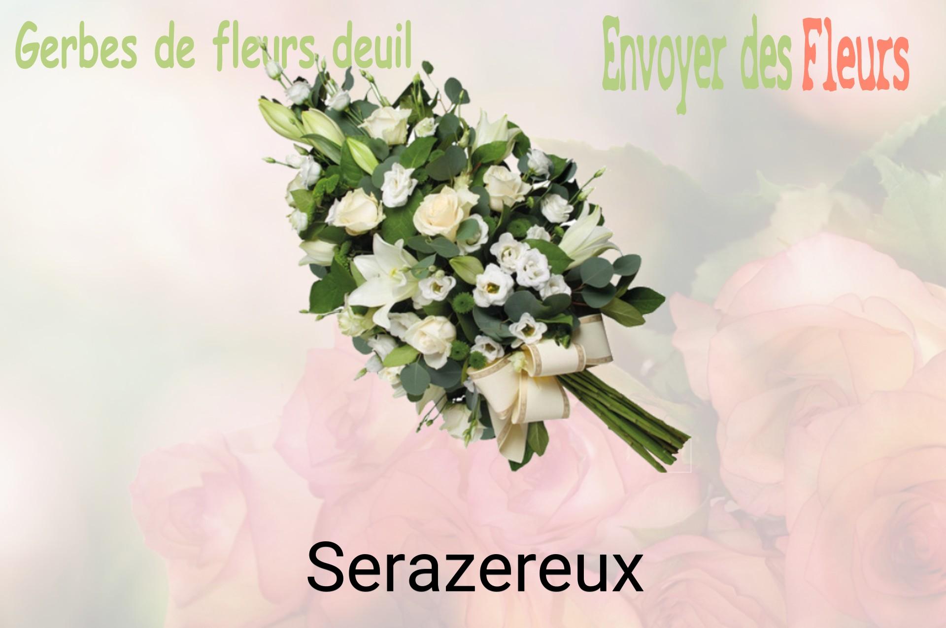 Gerbe de fleurs de deuil livrée à Serazereux